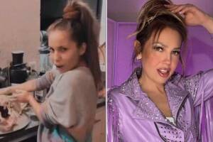 Marina y Thalía se peinan de manera similar