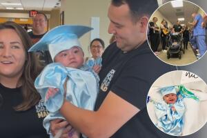 Nathan Zarate, el "bebé milagro", que sobrevivió a varias complicaciones, es dado de alta de un hospital Park Ridge, suburbio de Chicago 