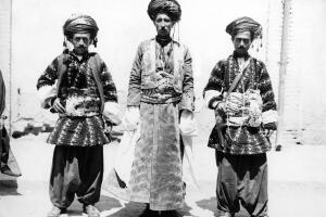 Kurds in Tehran, Iran, for the coronation of Reza Shah Pahlevi, Shah of Iran, April 1926.