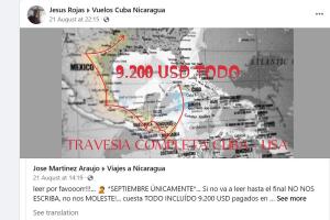 Cuban charter + coyote $9,200