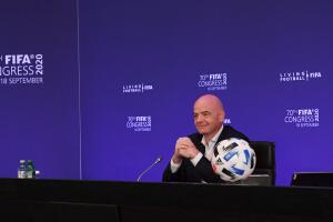 Gianni Infantino, presidente de la FIFA, en el 70º Congreso 