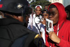 Demonstrators Protest Against Recent Sacramento Police Shooting Of Unarmed Black Man