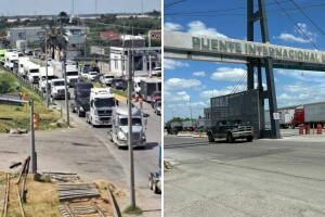 Eagle Pass Piedras Negras traileres frontera México Estados Unidos cruce vehiculos carga Aduana