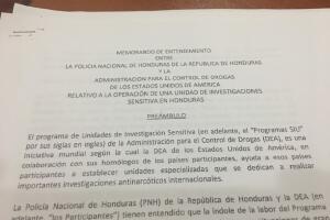 DEA memo Honduras