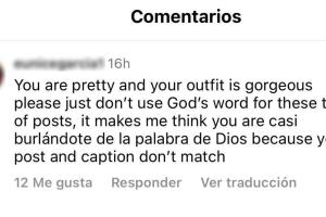 Jacqie Rivera fue duramente criticada por "usar la palabra de Dios" para lucir su look.