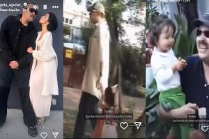 Ángela Aguilar también compartió una foto en la que aparentemente le da un beso a Pepe Aguilar (izquierda).    