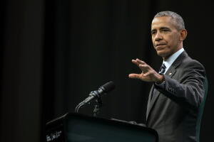 Barack Obama habla en la Cumbre de Economía Verde en Córdoba, Argentina, enl 6 de octubre de 2017.