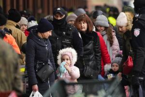 Ucranianos refugiados en Polonia