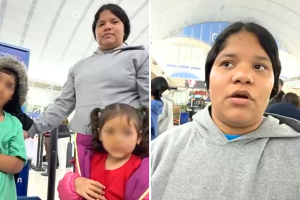 mujer inmigrante abandonan hijos aeropuerto sin dinero documentos san antonio texas