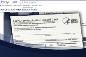 Se venden tarjetas de vacunacion de covid-19 falsas en eBay
