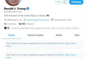 Perfil del presidente Donald Trump en Twitter