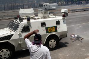 Opposition demonstration near the Generalisimo Francisco de Miranda Airbase "La Carlota" in Caracas