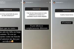 Francisca no ha subido de peso en sus 18 semanas de embarazo