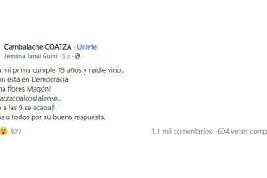 Prima de quinceañera plantada pidió ayuda en Facebook.