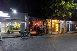 Tourists at a bar in downtown San Juan del Sur