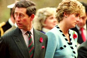 The Prince and Princess of Wales stand 0