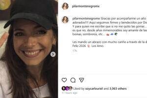 Pilar Montenegro hizo esta nueva publicación desde la cuenta que está bajo su nombre en Instagram (no verificada por esa red social).
