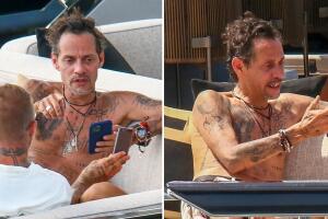Fotos de Marc Anthony extremadamente delgado en un paseo en yate con David Beckham
