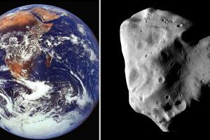 Científicos japoneses programaron una nave para dispara contra un asteroide.