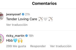 Ricky Martin reaccionó así a la reaparición de Jwan Yosef y le escribió "Hbb", que en árabe significa "mi amado".