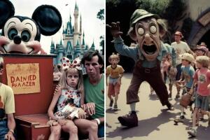 Inteligencia Artificial ilustró cómo se vería Disneyland si fuese un parque de terror