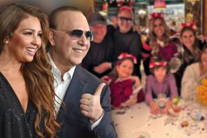 Thalía y Tommy Mottola aparecen juntos tras polémica cenando con Lili, Gloria y Emilio Estefan