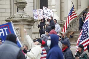 Michigan Conservative Coalition Holds Vehicle Rally Calling For Opening Of State's Economy