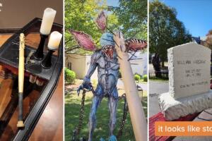 Familia recrea utilería de 'Stranger Things' para su decoración de Halloween