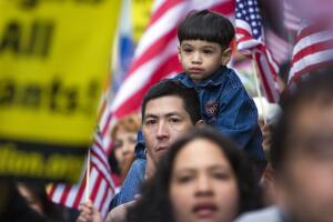 Demonstrators March In National Day Of Action On Immigrant Rights