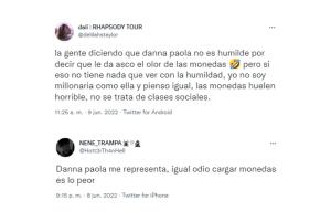 Reacción a las declaraciones de Danna Paola sobre el uso de monedas