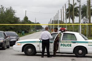 Miami Dade Detective And Officer at the Police Line