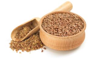 flax seeds isolated on white 
