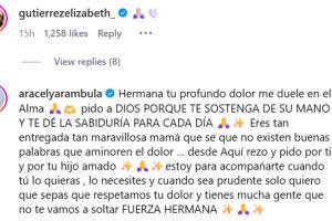 Ely Gutiérrez y Aracely Arámbula le dejaron estos cariñosos mensajes a Aylín Mujica quien atraviesa un difícil momento.
