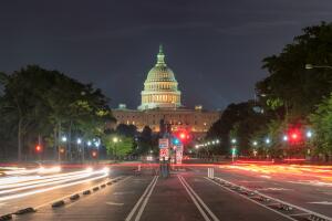 Night view at Capitol Building in Washington D.C.