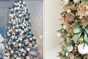 Árbol de Navidad decoración en tonos fríos