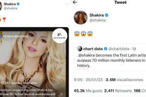 Los tuits de Shakira celebrando su éxito tras la foto de Piqué y Clara Chía juntos.