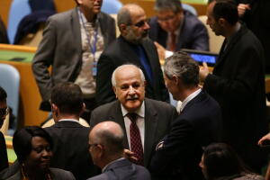 El embajador palestino ante la ONU, Riyad Mansour.