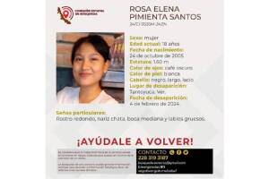 Rosa Elena Pimienta está desaparecida desde el 4 de febrero