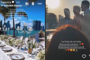 Francisca compartió imágenes de algunos detalles de la boda de su amigo Alejandro Chabán y Alejandro Cesare.  