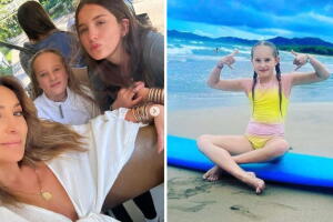 Geraldine Bazán y sus hijas