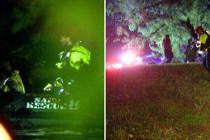 hombre cae arroyo rescate bomberos san antonio texas