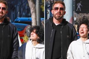 Ben Affleck y JLo: captan al actor y a Emme muertos de risa mientras van de 'shopping' 