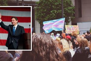 Ron DeSantis / protesta en apoyo a comunidad trans