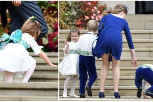 Princesa Charlotte en la boda de la princesa Eugenie de York (pajes)