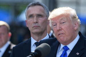 El presidente Donald Trump en Bruselas el 25 de mayo de 2017