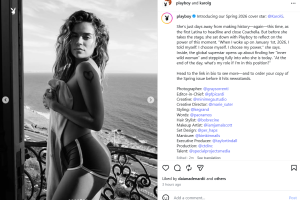 Karol G posó ‘topless’ para la edición de primavera de Playboy.