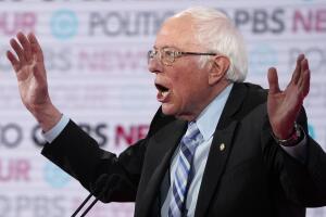Senator Bernie Sanders speaks during the sixth 2020 U.S. Democratic presidential candidates campaign debate at Loyola Marymount University in Los Angeles