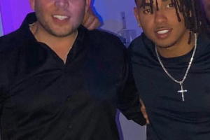 Ozuna y su manejador Vicente Saavedra