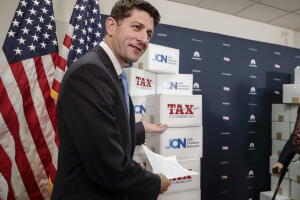El presidente de la Cámara de Representantes, Paul Ryan, el 16 de noviembre, víspera de la votación final en el pleno sobre la reforma de impuestos.