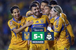 Tigres goleó sin piedad a Santos en la Jornada 5 de la Liga MX